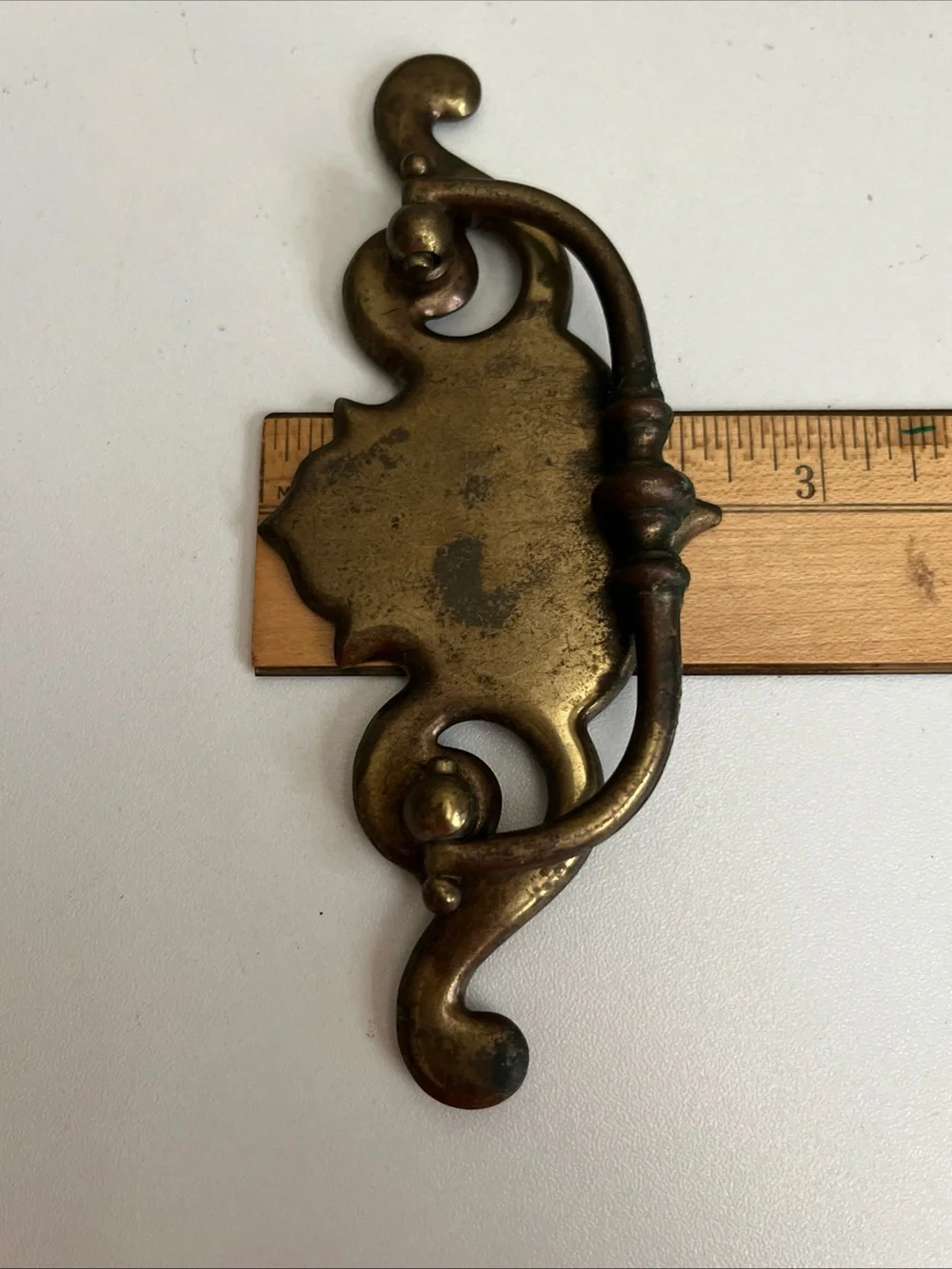 Vintage Brass Bronze Plate Batwing Drawer Pulls Chippendale Style Large Lot of 4